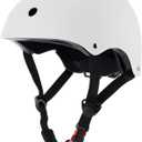 OUWOR Adult Skateboard Bike Helmet for Women and Men, CPSC Certified Lightweight Adjustable, Multi-Sport for Bicycle Cycling Skate Scooter (White, Large)