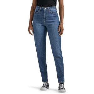Lee Women's Legendary Mom Jean in One Tone, High Rise, Straight Leg, Size 6