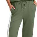 Sampeel Two Piece Sets for Women Summer Vacation Outfits Cap Sleeve Tops Lounge Matching Sets Clothing Beach Fashion Clothes (Green, XL)