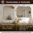 ANDY STAR 24"x30" Brushed Nickel Mirror, Scalloped Bathroom Wall Mirror with Metal Frame for Vanity, Vintage Notched Edges Design Ideal for Entryway, Living Room & Bedroom Decor