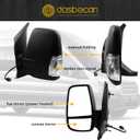 Dasbecan Left Driver Side Mirror Compatible with 2015-2025 Ford Transit 150 250 350 Door Mirror Power Heated, Turn Light, Manual Folding, Matte Black, Short Arm
