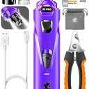 LOPSIC Dog Nail Grinder with 2 LED Lights,Pet Cat Dog Nail Clipper (Purple)