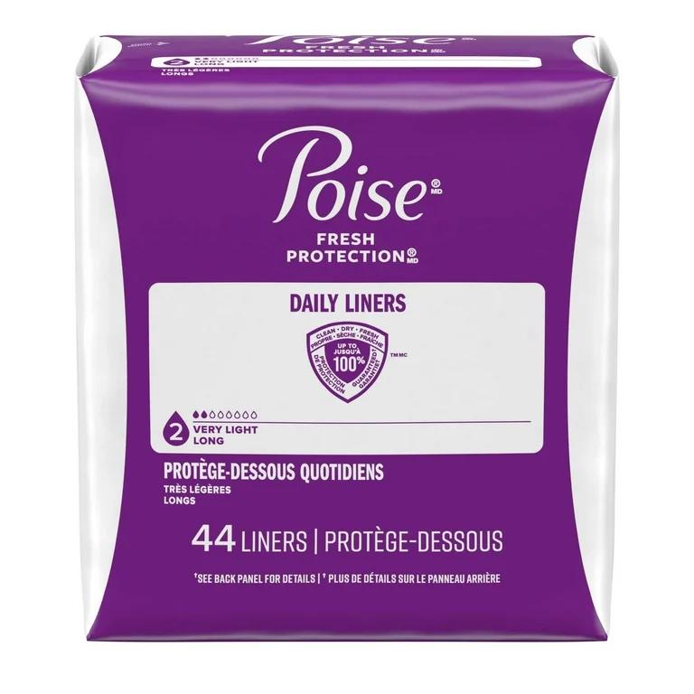 Poise Incontinence & Postpartum Pads for Bladder Leaks, 5 Drop Maximum Absorbency, Regular Length, 14 Count, Packaging May Vary