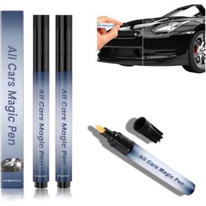 2 x All Cars Magic Pen, Car Scratch Remover, 2 PACKS Magic Car Scratch Removal Pen, Lightweight and Fast,Long-Lasting,Black Car Paint Scratch Repair