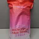 Liba 2-Pack Microfiber Hair Towel Wrap Rectangle Twist for Women 24 x 48 Inches, Gray