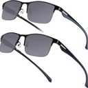 SKYOAK 2 Pack Premium Reader Sunglasses for Men with UV400 Protection Outdoors, TR90 Lightweight Tinted Reading Glasses, 2.5x