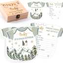 Winter Adventure Baby Shower Game - 50Pcs Baby It's Cold Outside Winter Wonderland Snowflake Advice & Prediction Cards with Wooden Keepsake Box for Christmas Party Decor Supplies Gift