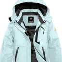 GEMYSE Girl's Waterproof Ski Snow Jacket Fleece Windproof Winter Jacket with Hood (Light Sky Blue, 14/ 16)