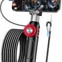 Two-Way Endoscope Camera with Light [360°Rotation],1920P HD,Borescope for iPhone IP67 Waterproof Automotive Engine Plumbing HVAC Inspection 6.2 mm Lens Industrial