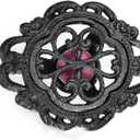 Sumnacon Cast Iron Teapot Warmer Dish Cups Heater Decorative Trivet with Tealight Holder - Rustic and Heavy Duty Tealight Candle Holder Stands - Elegant Food Warmer for Tea, Coffee, Milk