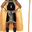 Morph Deluxe Egyptian Pharaoh Costume Men With Staff, Pharaoh Costumes Adult, Halloween Costume For Mens (XX-Large)