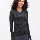 LUYAA Women's Workout Tops Long Sleeve Shirts Yoga Sports Breathable Gym Athletic Top Slim Fit (S)
