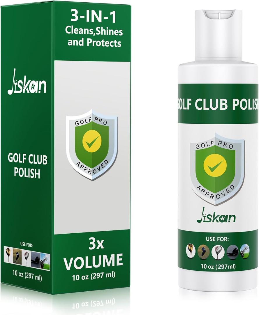 2 x Pro Golf Club Polish, Golf Club Cleaner, Golf Club Scratch Remover Golf Club Rust Remover/Golf Club Cleaning Kit - 10 oz of Metal Polish Compound, Essentials Golf Accessories Golf Gifts for Men