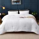 AveLom Seersucker Queen Comforter Set (90x90 inches), 3 Pieces - 100% Soft Washed Microfiber Lightweight Comforter with 2 Pillowcases, All Season Down Alternative Comforter Set for Bedding, White (Queen (90''x90''))