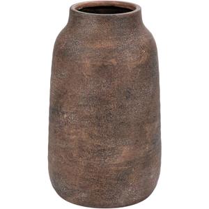 Briful Tall Rustic Ceramic Vase 9.6 Vintage Distressed Pottery Flower Vase with Antique White-Wash Finish Farmhouse Table Decor & Shelf Accent (Not Waterproof), Brown