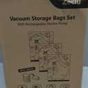 Zeclu 12 Pack Travel Vacuum Storage Bags with USB-C Pump & 0.08mm Anti-Burst Shield - for Luggage, Moving & Dorm Organization, Saves 80% Space, Airtight Double-Zip, 20"/24"/28" Set