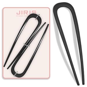 2PCS 4.2Inch French Hair Pins U-Shaped Pins for Women and Girls Fashion Metal Hair Pin French Twist Hair Pins for Buns, Updos, Stylish and Functional(set1-black)