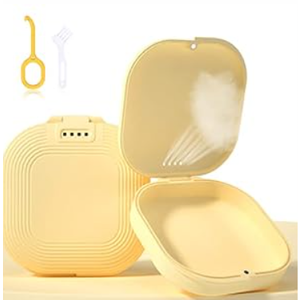 HEMILAB® Retainer Case, Aligner Case with Vent Holes, Compatible with Invisalign, Mouth Night Guard, Yellow 
