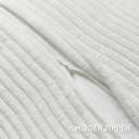 2 x HAUSSY 2 Pack Pillow Covers 20x20 Inch, Corduroy Decorative Throw Pillows Soft Boho Striped Solid Couch Cushion Covers Home Decor Modern Pillow Cases for Living Room Sofa Bed, White (Covers Only)