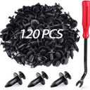 120 Pcs Fastener Rivets Replace 6503598 Compatible with 2007-2020 Jeep Wrangler JK JL & Unlimited Grill Grille Bumper Body Plastic Retainer Clips