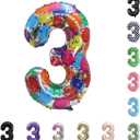 40 Inch Large Foil Helium Number Balloon Birthday Wedding Party 0-9 (Celebration, 3)