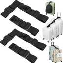 Sadnyy 4 Pack Luggage Straps for Suitcases, Adjustable Travel Belt to Add a Bag, Suitcase Connector Straps for Carry on Luggage Bungee Elastic Travel Accessories with Backpack Attachment (Basic Style)