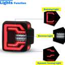WOLFSTORM LED Tail Lights Fit for 2018-2025 Jeep Wrangler JL/JLU, 2021-2025 Jeep Wrangler 4XE Plugin with Dynamic Running Turn Lights Design LED Tail Light Assembly(Smoked Lens)