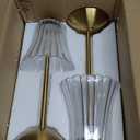 Cordless Table Lamps for Home,Table,Dining Room, Gold Rechargeable Lamps, USB Charge 12'' Tall LED Brass Portable Outdoor Indoor Table Lamp with Built-in Dimmer (Pack2 Gold Flower Lamp)