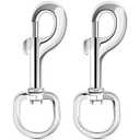 ERKOON Extra Large 4.23 Inch Swivel Eye Bolt Snap Hooks 220Lbs Load Capacity Zinc Alloy Single Ended Flag Clips Heavy Duty Trigger Bolt Hooks (2 Pack)