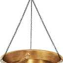 Hanging Bird Bath for Outdoor, Antique Bronze Metal Birdbath Bird Feeder Garden Decor Yard Art (11.5" Dia)