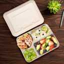 Kaderron 11"x8.7" Take Out Food Containers with Lids, 4 Compartment 25 Pack Disposable Takeout Box Leakproof and Microwave Safe for Food Servicing