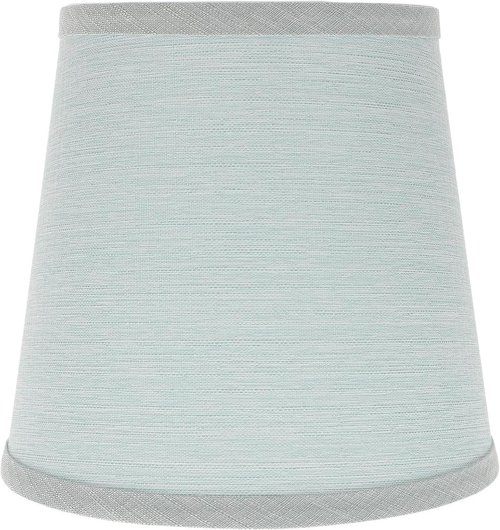 Angoily E14 Lamp Shades, Small Lamp Shade, Fabric Lampshade, Table Lamp Cover Chandelier Shades, Pendant Light Cover for Table Chandeliers Wall Floor Replacement -Lamp Shade, blue Lamp Shades (15X14CM)