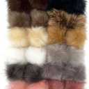 Lusy DM 24 Pieces Faux Fur Pom Pom Faux Fox Fur Pom Pom 4 Inches Fluffy Pom Balls with Elastic Loop for Hats Scarves Shoes Bags Keychains (12 Colors, 2 Pcs Per Color)