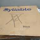 Cocktail Table 28in High Top Round Folding Indoor Outdoor, Plastic Bar Height Foldable Bistro Tall Table for Party, Patio, Dining Room, Kitchen, Events, Removable Locking Legs, Black (2843 in)