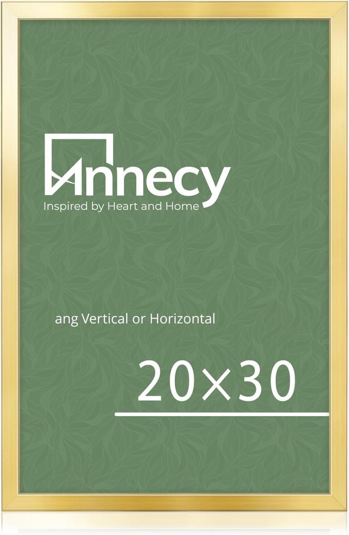 Annecy 20x30 Picture Frame Gold1 Pack, 20x30 Picture Frame for Wall Decoration, Classic Black Minimalist Style Suitable for Decorating Houses, Offices, Hotels