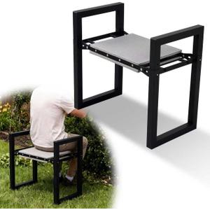 LLARGUEST Garden Kneeler and Seat,Heavy Duty Foldable Kneeling Chair with Handle,Comfortable Wide 12" Garden Kneeling Pad, Gardening Gifts for Seniors Outdoor Planting, Camping, Fishing