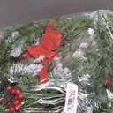 Christmas Garland with Lights, 9FT 30 LED Prelit Christmas Garland for Mantle,Outdoor Indoor Christmas Decorations Garland Battery Operated with Timer, Bows,Flowers,for Stairs,Railing,Fireplace,Door