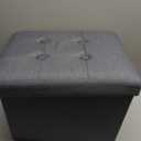 ALASDO Storage Ottoman Footrest Stool Small Ottoman with Storage Foldable Ottomans Foot Rest Footstool Bench for Living Room 12" x 16" Grey
