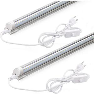 Barrina LED Shop Light 2FT, 20W 3000LM 6500K, T8 LED Light Fixture, Clear Cover, Ceiling and Utility Linkable Tube Lights for Room, Garage, Workbench, Warehouse, 2 Packs (2 Packs, 6500K)