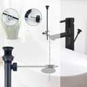 2 x 2PCS Bathroom Sink Drain with Lift Rod, Pop Up Sink Drain with Overflow, Universal Fit, Matte Black Drain Stopper for Vessel Sink, Assembly for Bathroom Faucet Sink