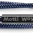 Nautical Durable Black Rope Cord Cuff Unisex Waterproof Bracelet with Magnetic Clasp for Men & Women (L/XL - Wrist size: (7.5 - 7.9 inch], Fiji)
