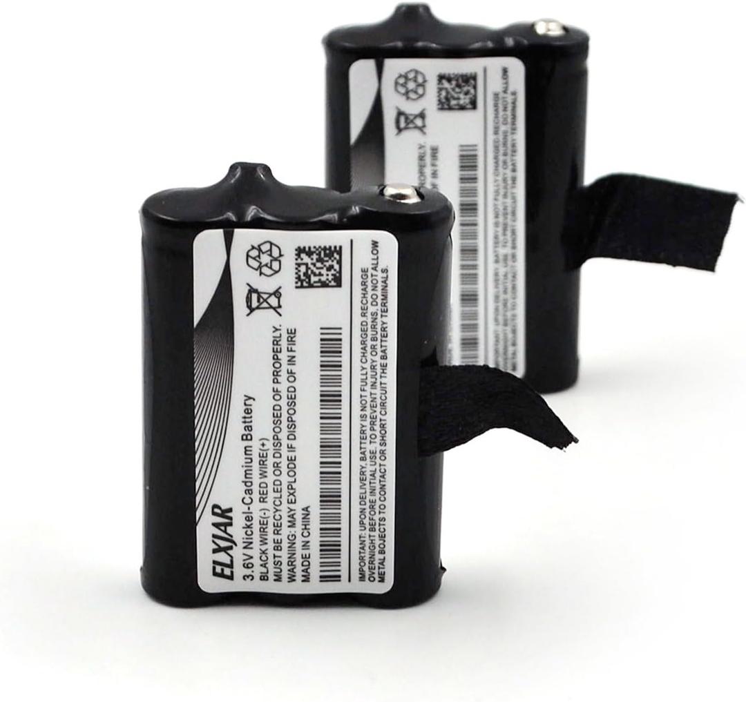 (2-Pack) 3.6V 600mAh Ni-MH Battery Replacement for Uniden BT-1028 58037235E GMR3040-3CK GMR3040-2CK GMR2638-2CK Two-Way Radios
