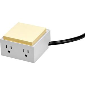 Bostitch Office Konnect Power Hub, Two Outlets Charging Station for Desktop, Shallow Tray Top, White