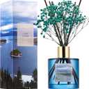 COCORRNA Reed Diffuser - Lake Tahoe 6.7 Fl.oz Reed Diffuser Set with 8 Sticks & Preserved Baby's Breath, Reed Diffuser for Home Bathroom Shelf Decor