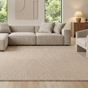 Bedsure 8x10 Faux Wool Area Rugs for Living Room, Machine Washable Carpet, Non-Slip Backing, Pet Friendly Throw Rug for Bedroom Dining Room, Natural Ivory