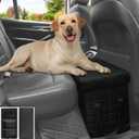 LIONROGE Car Back Seat Extender for Large Dogs up to 200lbs,Dog Car Back & Front Seat Extender with Storage,Prevent Your Dogs from Falling Off The Seat
