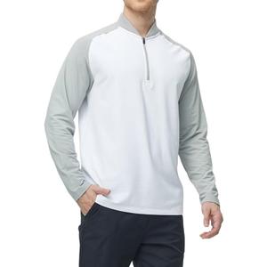 M MAELREG Quarter Zip Pullover Men Moisture Wicking Micro Fleece Performance Raglan Collarless Golf Sweatshirts for Men, Large