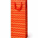 Red Chevron Gift Bags With Handles, Tall Paper Gift Bags, Set of 9