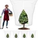 4PCS Large Plant Covers Freeze Protection 2.2oz Reusable Winter Frost Cloth Plant Protection Jacket Cover Bags Frost Blankets, for Shrub Trees Outdoor Plants Fruit Tree Potted, 75" W x 90" H