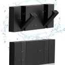 2 PackWaterproof Black Towel HooksFoldable Towel Hooks for BathroomsModern Coat HooksBlack Robe HooksBathroom Modern HooksFree PerforatedBathroom Towel HooksTowel Door HooksAlso for Kitchen.